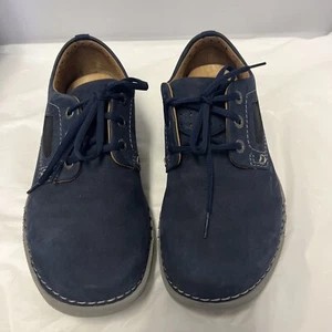 Samuel Hubbard Men's Size 9.5 W Blue Suede Oxford Shoes Fully Leather Lined - Picture 1 of 17