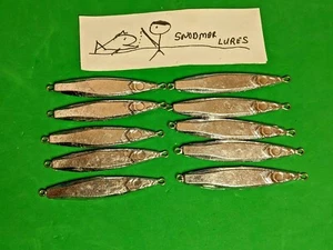   10 - 3/4 oz weight flutter Lead  Fishing Jigging Casting Spoon Lures  - Picture 1 of 6