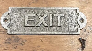 Letrero de salida de hierro fundido natural montado en pared para puerta inodoro jardín - Imagen 1 de 2