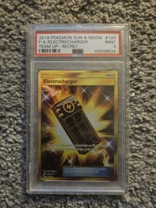 2019 Pokemon Sun & Moon Team Up Electrocharger Full Art 193 PSA 9 Gold Secret - Picture 1 of 1