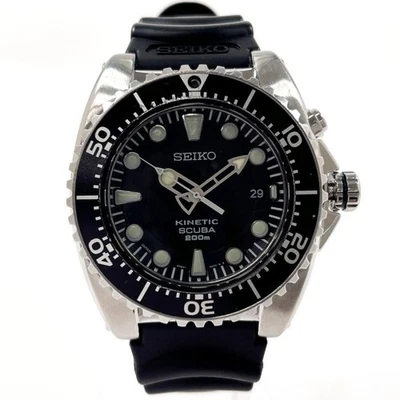 Orologio Seiko 5M62-0Blo Kinetic Scuba 200M Acciaio Inox/Gomma Nero/Argento Aut - Immagine 1 di 4