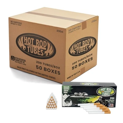 Tubos de cigarrillo Hotrod súper mentol tamaño king 10000 unidades-200 tubos x 5 cajas Foto 1 de 4