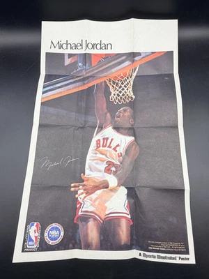 1987 Michael Jordan Quaker Chewy Granola Sports Illustrated Mini Poster HOF - Image 1 of 2