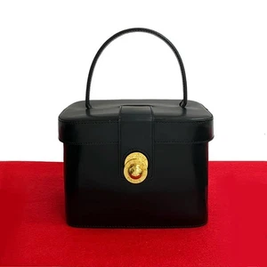 CELINE Star Ball Logo Metal Handbag Calfskin leather black 44304 - Picture 1 of 10