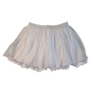 Falda blanca Wonder Nation 5T para niñas con banda plateada brillante e hilo rosa - Imagen 1 de 7