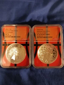 2 COIN SET 2020 P MS70 EARLY RELEASE 2020 P PR70 FDOI BASKETBALL SILVER DOLLARS - Picture 1 of 1
