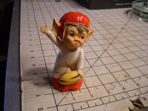 Vintage Pixie Elf Brownie Football Player Figurine - Picture 1 of 8