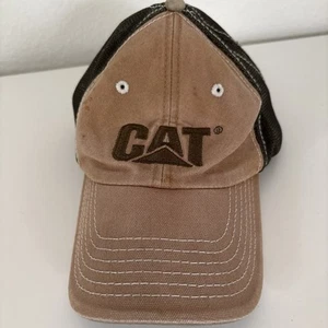 Caterpillar CAT Equipment Olive Vintage  Mesh Retro Style Cap Hat - Picture 1 of 8