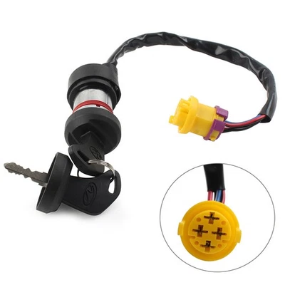 Ignition Key Switch For Linhai Bighorn 260 300 400 ATV Waterproof 30110 27457 - Image 1 of 4
