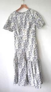 Vestido midi falda cintura caída estampado contemporáneo calce relajado EX M&S UK6 - Imagen 1 de 7
