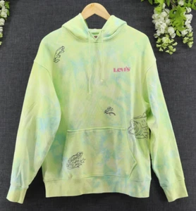 Levi's Men's Relaxed Fit Modern Vintage Scribble Logo Tie Dye Sweatshirt M NEW - Picture 1 of 10