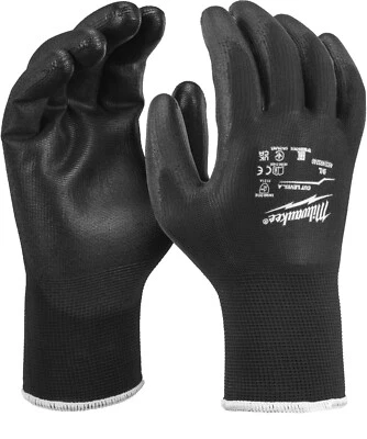 6 Pairs Milwaukee Work Gloves Cut Level A General Work Gloves Lightweight Black - image 1 of 2