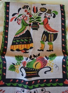 VTG UnUsed Parisian Prints Linen Tea Towel PA Dutch Colgate Palmolive 28" x 16" - Picture 1 of 9