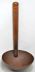 Antique Wooden Iron Large Size Kitchenware Frying Spoon Original Old Hand Crafte - Picture 1 of 6