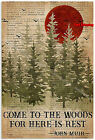Come To The Wood For Here Is Rest Forest Quote Wanderlust Poster, Home Decor ...