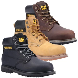 Mens Caterpillar PowerPlant S3 Safety Steel Toe/Midsole Work Boots Sizes 6 to 13 - Picture 1 of 13