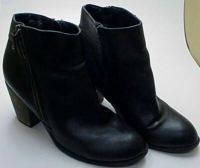 Diba Women’s Black Ankle Boots Double Zipper Heel Size 11M   #5490396 - Image 1 of 4
