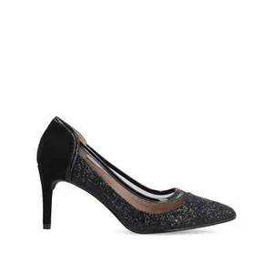 Journee Collection Kalani Womens Stiletto Heel Black Glitter US Size 8 - Picture 1 of 8