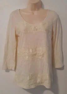 Maurices women Blouse Size M Color Ivory 3/4 Sleeves  - Picture 1 of 7