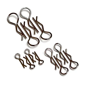 Silve Metal Body Shell Snap Pins, R-Clips for Tamiya, HPI, Losi, Traxxas RC Cars - Picture 1 of 7