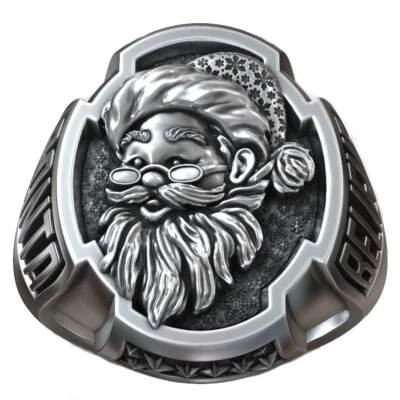 Anillos de Navidad San Nicolás Creer 18g de Papá Noel PLATA ESTERLINA MACIZA 925 Foto 1 de 4