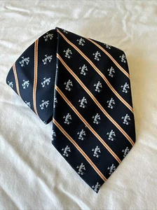Walt Disney World Mickey Mouse Neck Tie 100% Silk Disneyland Resort Navy/Orange - Picture 1 of 7