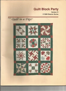 Block Party Pattern Quilt in a Day Windmill Dresden Eleanor Burns Vtg 1980s M92 - Picture 1 of 4