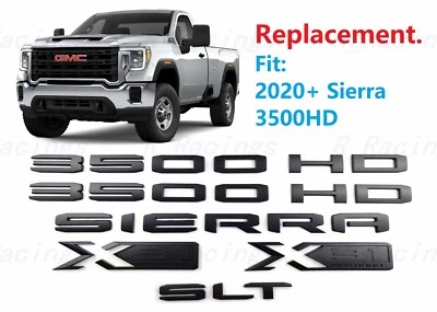 6件装哑光黑色门3500HD后Sierra SLT床X31徽章2020+Sierra 3500HD — 第 1/4 张图片