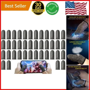 Gaming Finger Sleeves 40 Pack Silver Fiber Anti-Sweat Touchscreen Fit All - Picture 1 of 10
