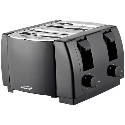 BRENTWOOD TS-285 Cool Touch 4-Slice Toaster (Black) - Image 1 of 4