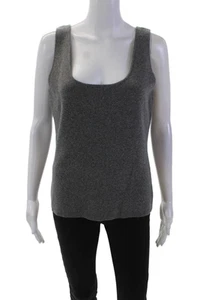 Neiman Marcus Women's Scoop Neck Sleeveless Cashmere Tank Top Gray Size M - Picture 1 of 4