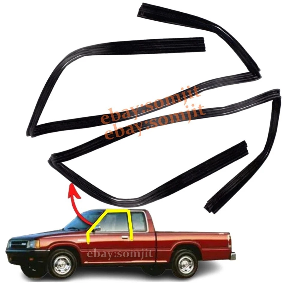 Par de sellos de canal de funcionamiento de vidrio para ventana para camioneta Mazda B2000 B2200 B2600 86-93 Foto 1 de 4