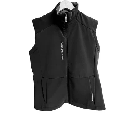VTG Salomon Vest Women Small Black Smart Skin Full Lined Lightweight Hiking Trai - Image 1 of 4