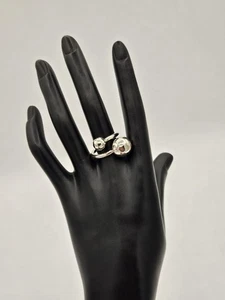 Anillo Ajustable Bola Martillada México Plata 925 Talla 8 Moderno Artesano 6.85g - Imagen 1 de 6