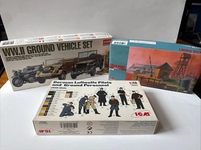 Modelos terrestres alemanes de la Segunda Guerra Mundial. Figuras de vehículos terrestres, punto de control y piloto Foto 1 de 2