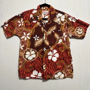 Vintage Hai Alai Hawaiihemd Herren MED 1970s Funky Floral Aloha AOP Rot RAR - Bild 1 von 7