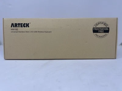 Arteck HW192 2.4G Wireless Keyboard Universal Stainless Steel Slim Full Size - Image 1 of 3