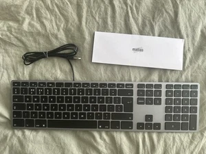 UK Matias Wired RGB Backlit Aluminum Keyboard for Mac Space Grey - Picture 1 of 6
