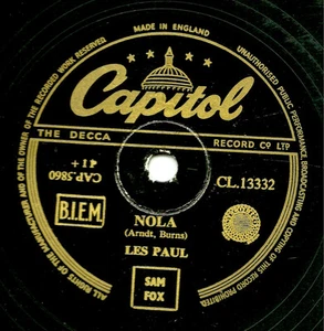 SUPERB 1950 LES PAUL AND MARY FORD 78 JEALOUS / NOLA UK CAPITOL CL13332 E/E - Bild 1 von 1