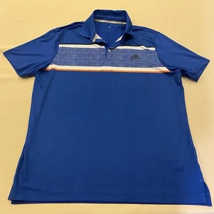 Adidas Poloshirt Herren Gr. L Blau S/S Polyester Golf Spandex Digitaldruck - Bild 1 von 7