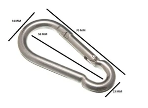 Gancho de carabina con clip de resorte a presión 7 mm 9/32 paquete BZP talla 2 - Imagen 1 de 1