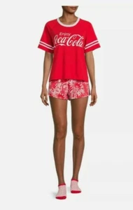 Coca-Cola Women's T-Shirt, Sleep Shorts and Socks 3-Piece Set  - Picture 1 of 12