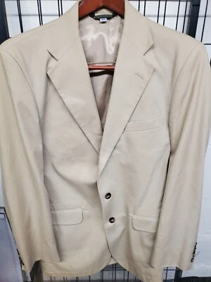 LL Bean Freeport Maine 100% Cotton Kaki Sports Coat US 40L Jacket USA Made MINT - Image 1 of 4