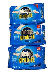 (3) Pledge GRAB-IT Nachfüllpackungen 10/jede Packung trockene Einweg-Staubtücher unparfümiert - Bild 1 von 4