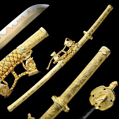 40''Gold Dragon Katana Tachi Battle Ready T1095 Sharp Japanese Samurai Sword - Image 1 of 4