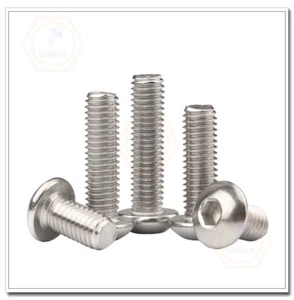 M2 M2.5 M3 M4 M5 M6 304 Stainless Steel Allen Hex Socket Button Head Screws Bolt - Bild 1 von 87