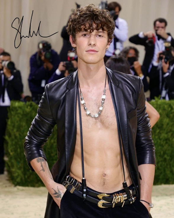 SHAWN MENDES SIGNED AUTOGRAPHED MET GALA 8x10 11X17 13X19 POSTER SHIRTLESS PHOTO - Image 1 of 1