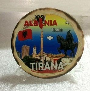 NEU ALBANIEN TIRANA KERAMIK TELLER - KREIS TIRANA DEKOTELLER - ALBANIEN SOUVENIR - Bild 1 von 5