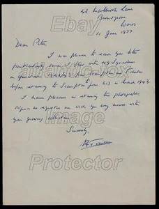 DAMBUSTER PILOT Bill Townsend letter re 49 & 617 Squadron, his Bromsgrove home - Picture 1 of 1