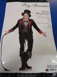 Sinister Ring Master Dark Carnival Circus Fancy Dress Up Halloween Adult Costume - Picture 1 of 6